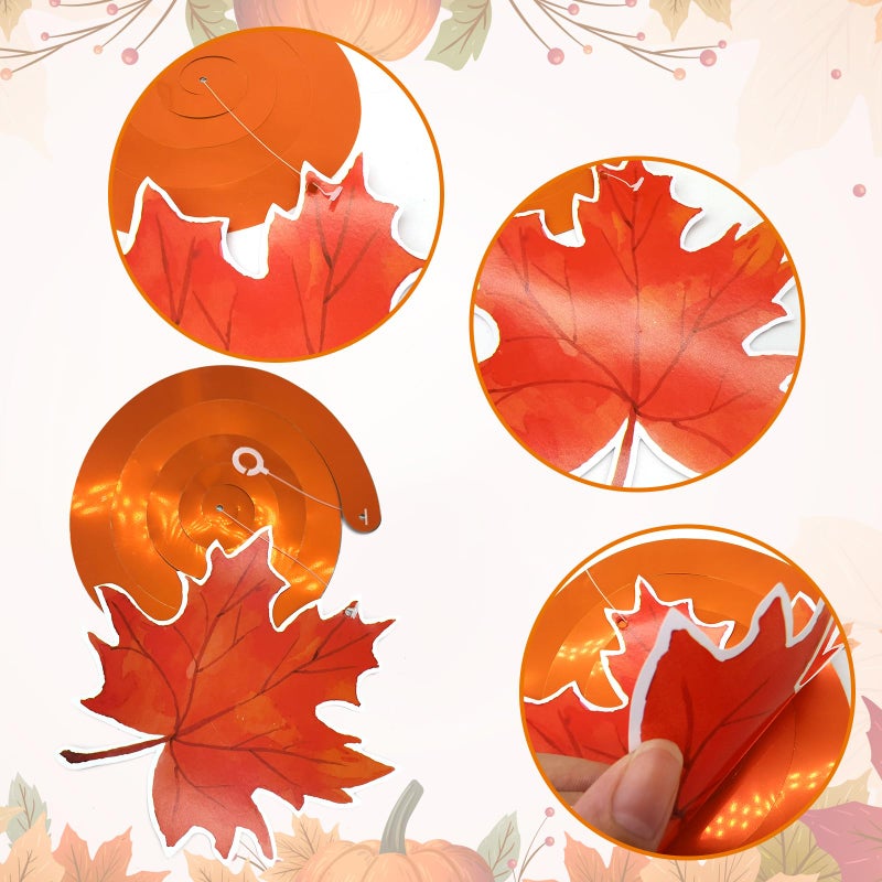 KALEFO Fall Decorations Autumn Thanksgiving Decoration Maple Leaf Themed Party Supplies Hanging Foil Swirl Decor for Home Ceiling Favors - Image 4